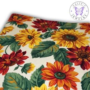 Handmade Small Book/Kindle Sleeve with a Sunflower Fabric